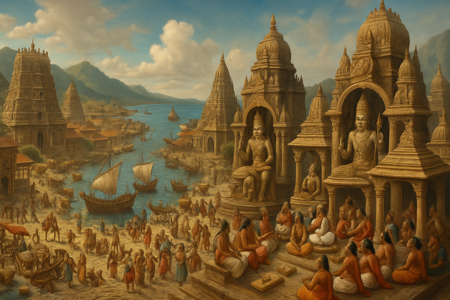 Artistic representation of Kumari Kandam civilization