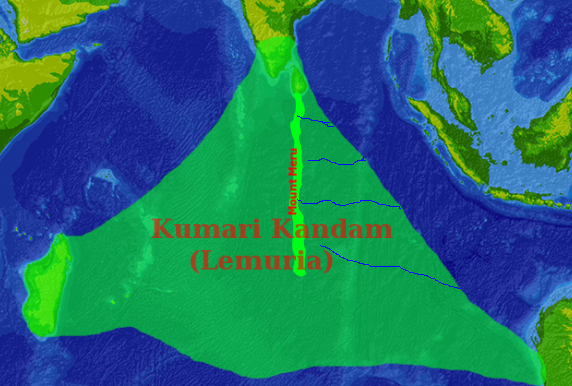Kumari Kandam Map