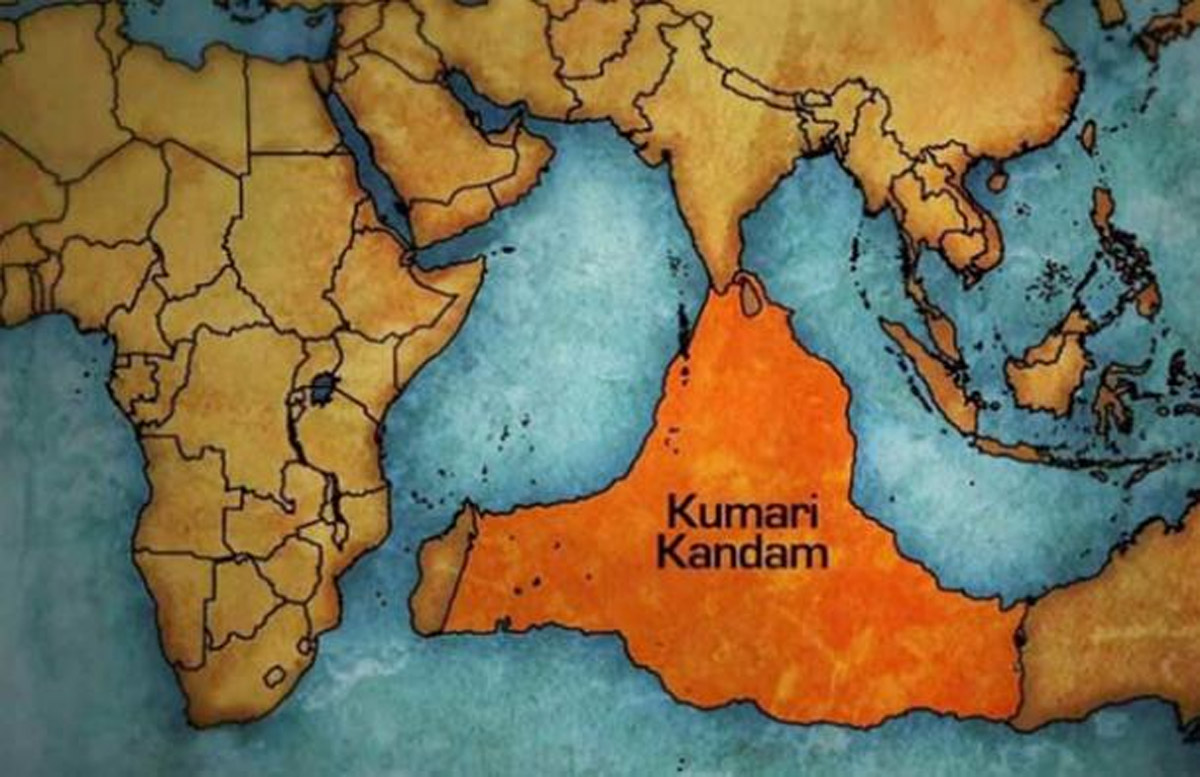 Map of Kumari Kandam